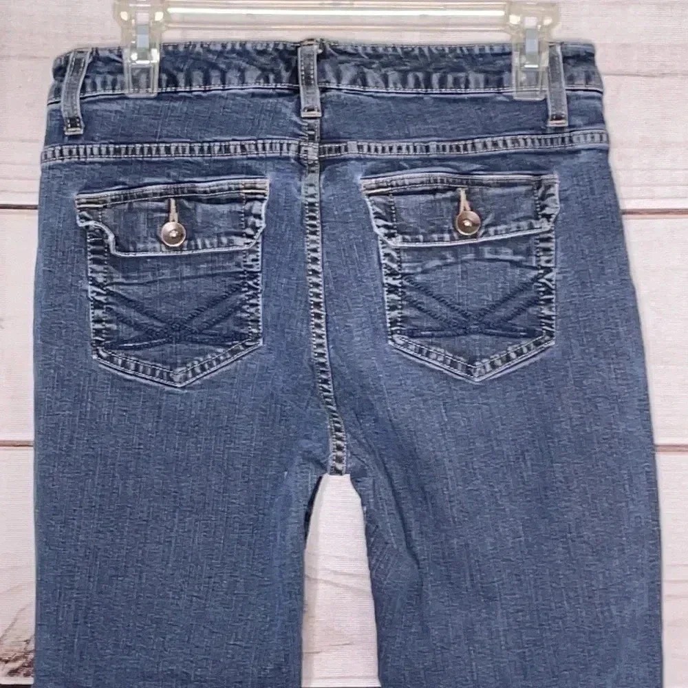 Lee Bootcut Jeans Women 6 Petite Blue Medium Wash Low Rise Stretch Denim - Picture 5 of 11